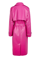 Thumbnail for Magenta Vegan Leather Trench