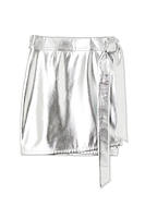 Thumbnail for Silver Vegan Leather Mini Jaspre Skirt