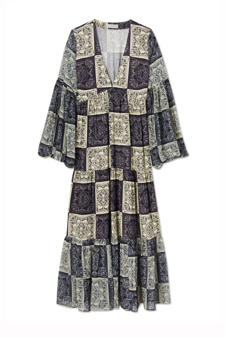 Navy And Cream Bandana Stevie Dress Petite