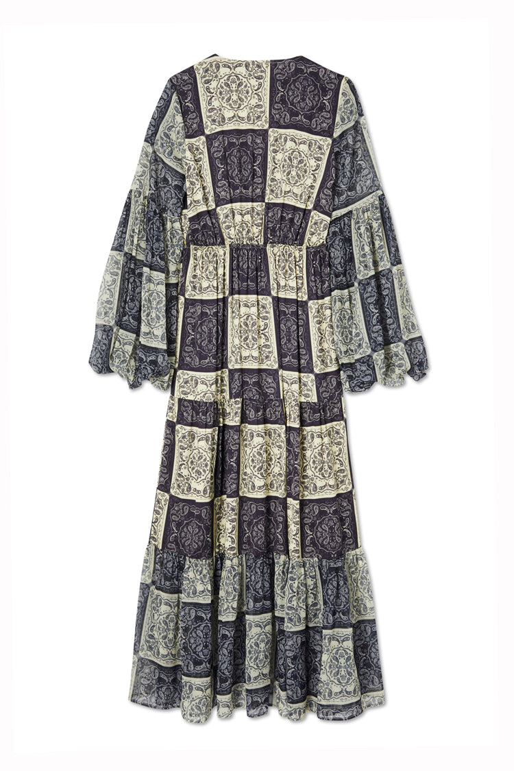 Navy And Cream Bandana Stevie Dress Petite
