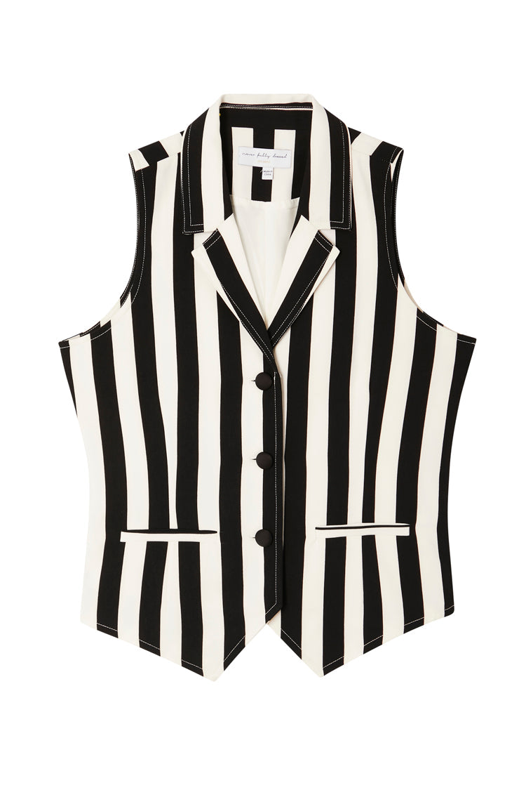 Cut out of Optic Stripe Waistcoat