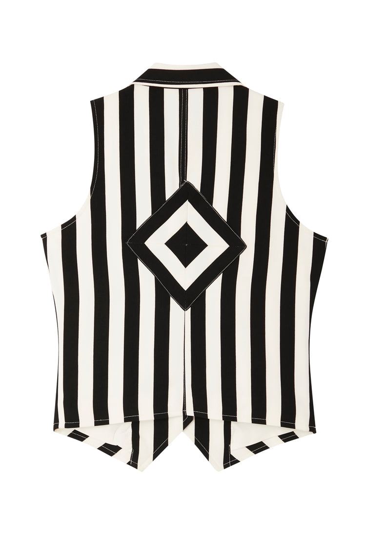 Cut out of Optic Stripe Waistcoat