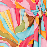 Thumbnail for Multi Abstract Mini Vienna Wrap Dress