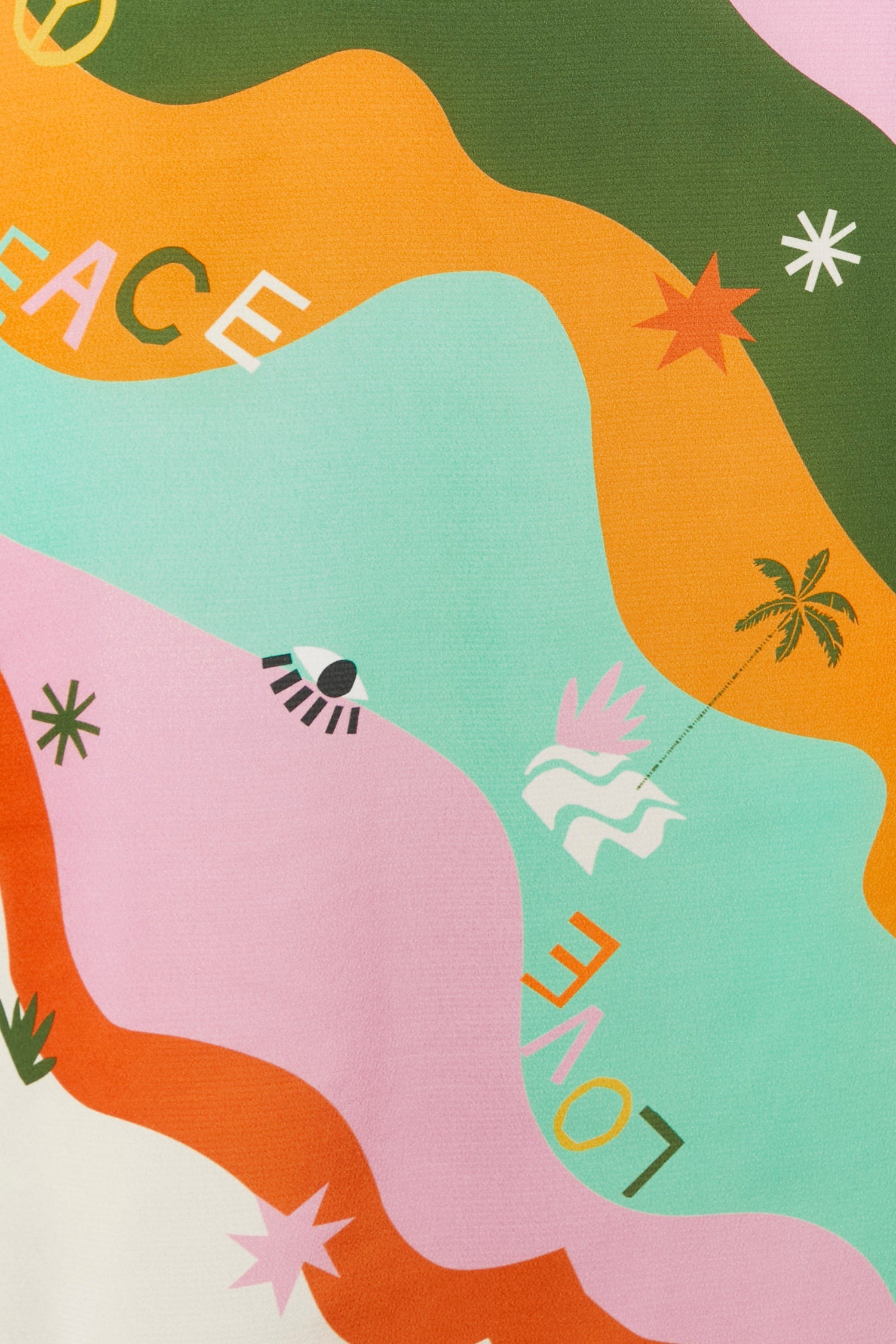 Multi Peace And Love Midi Dress
