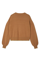 Thumbnail for Camel Cardigan With PU Patch