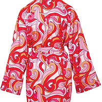 Thumbnail for Pink Swirl Satin Dressing Gown