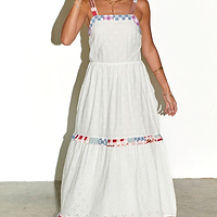 Thumbnail for Model wearing Ivory Clash Check Dress
