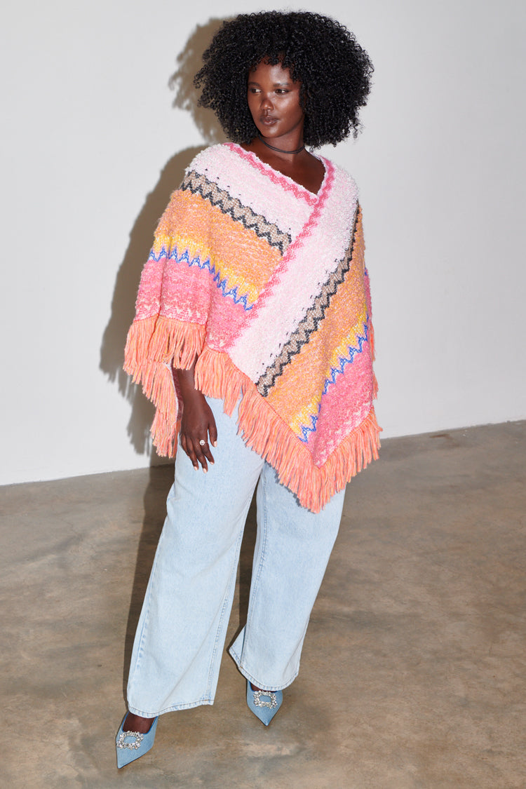 Pink Ayla Poncho