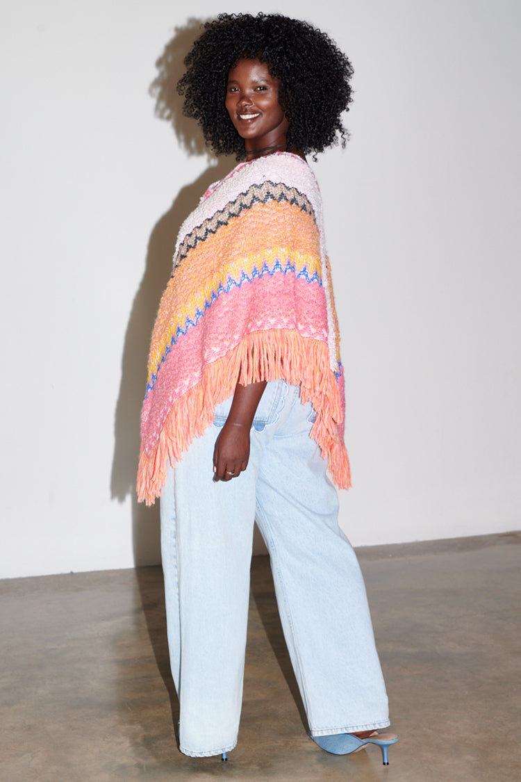 Pink Ayla Poncho