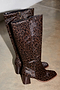 Leather Chocolate Leopard Knee High Boot