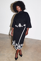 Thumbnail for Model wearing Black Virgo Jumper 