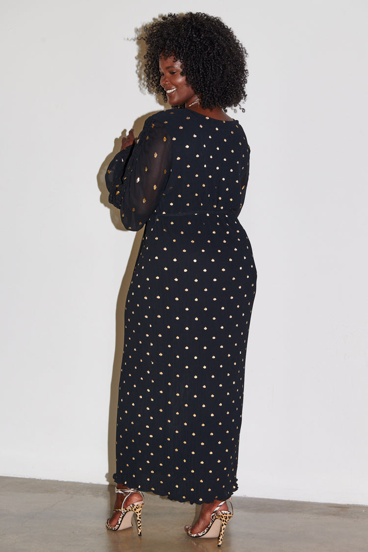 Black Celia Plisse Dress Petite