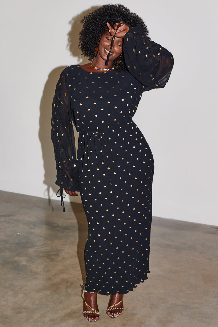 Black Celia Plisse Dress Petite