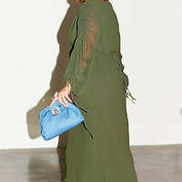 Thumbnail for Khaki Celia Plisse Dress