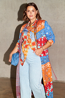 Thumbnail for Blue Paisley Anushka Midi Cardi