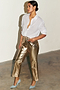 Gold Vegan Leather Trouser