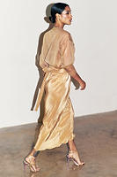 Thumbnail for Model wearing Gold Plisse Jaspre Skirt