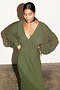 Khaki Celia Plisse Dress Petite