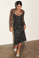 Thumbnail for Model wearing Paris Love Mesh Dress 