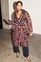 Abstract Print Maxi Coat