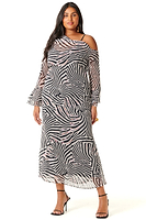 Thumbnail for Model wearing Zebra Ophelia Dress standing facing camera 