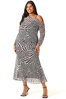 Thumbnail for Model wearing Zebra Ophelia Dress standing facing camera 