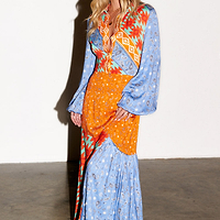 Thumbnail for model wearing Blue Clash Effie Shirt Dress