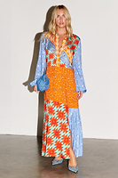 Thumbnail for model wearing Blue Clash Effie Shirt Dress