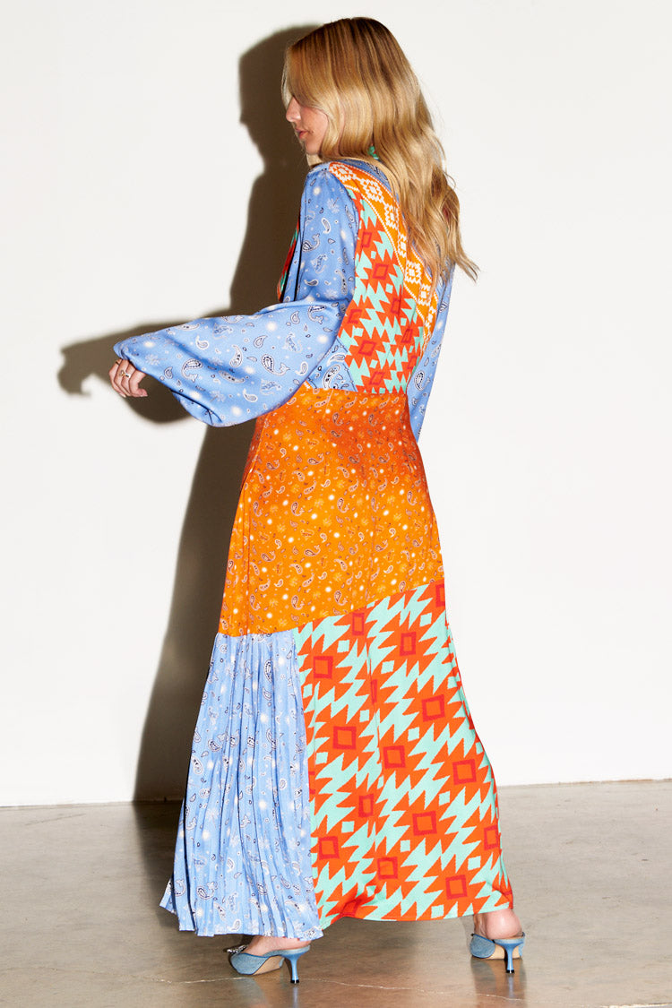 model wearing Blue Clash Effie Shirt Dress