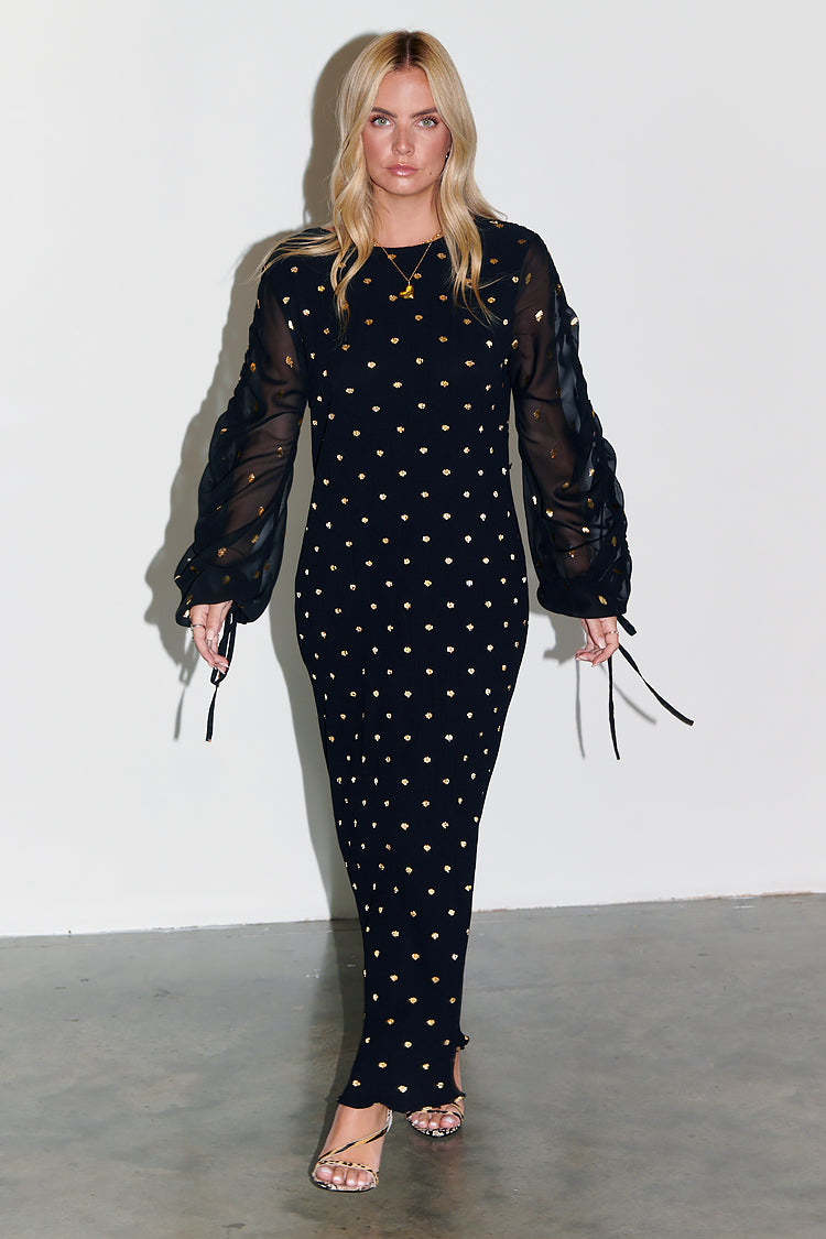Black Celia Plisse Dress Petite