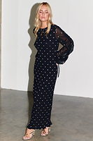 Thumbnail for Black Celia Plisse Dress Petite