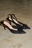 Thumbnail for Black Bead Bimba Slingback Shoes
