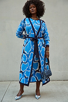 Thumbnail for Blue Animal Maxi Cardigan