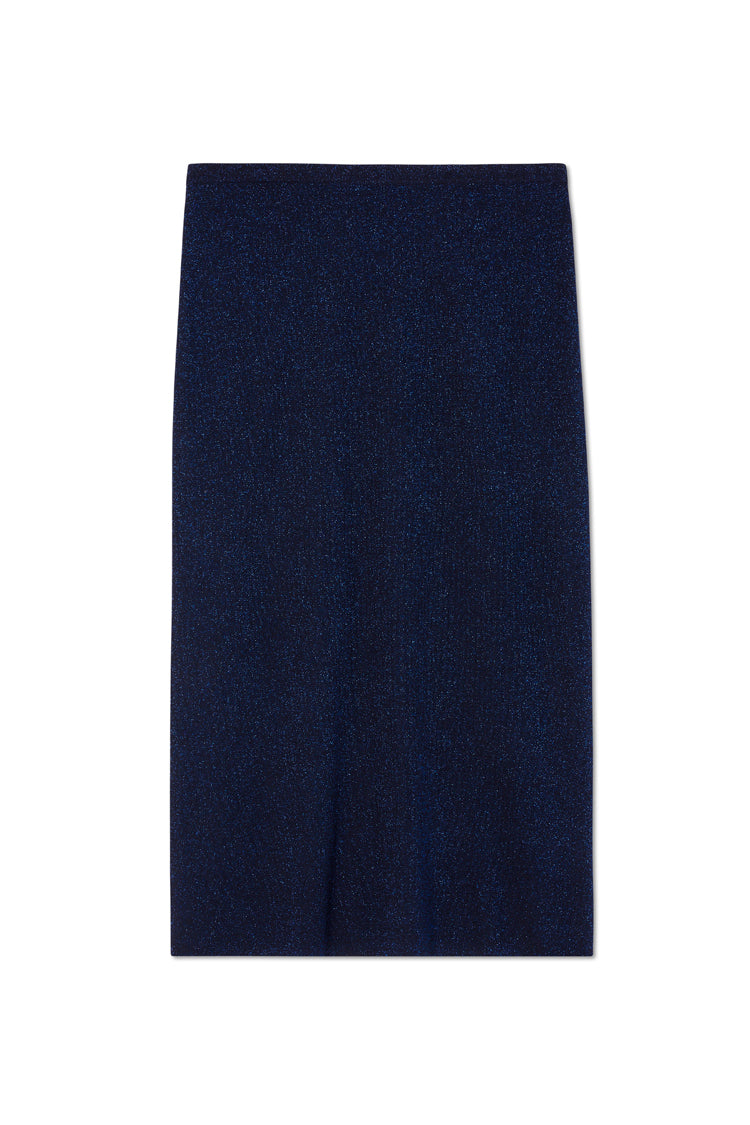 Navy Sparkle Tube Skirt