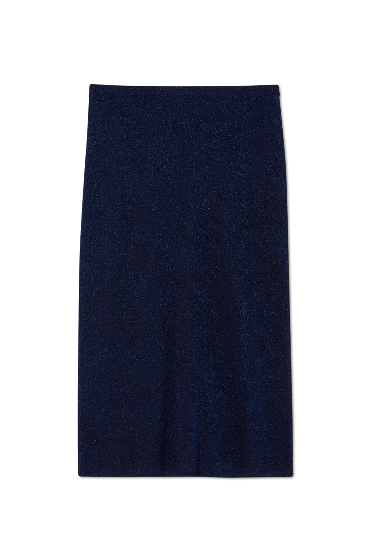 Navy Sparkle Tube Skirt