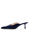 Embellished Navy Velvet City Mules