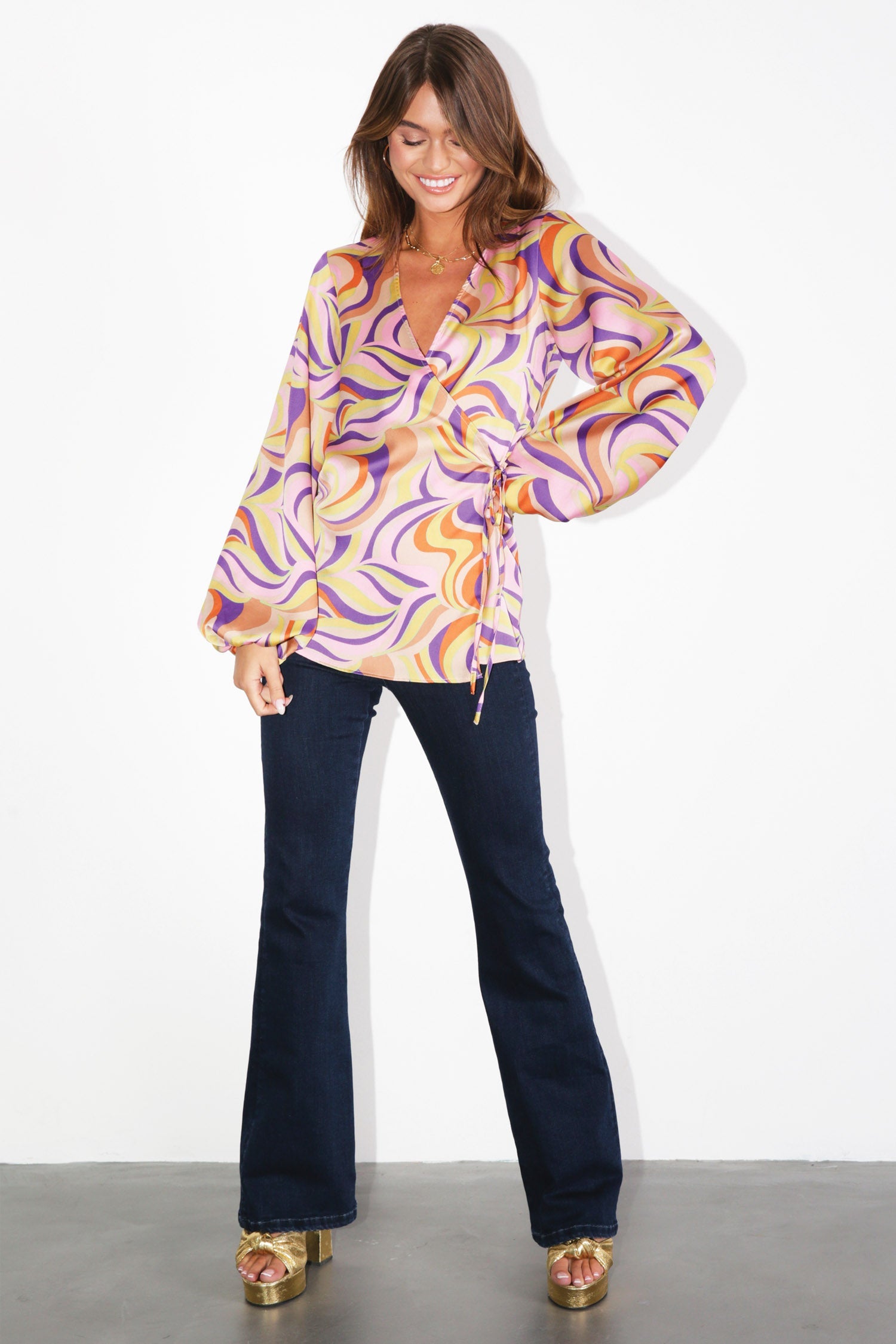 Swirl Oversized Wrap Top
