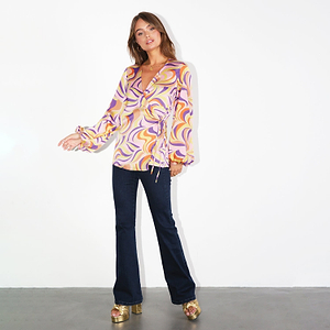 Swirl Oversized Wrap Top