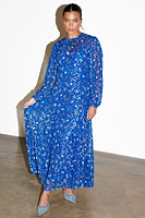 Thumbnail for caption_Model wears Blue Running Wild Paisley Bibi Dress in UK size 10/ US 6