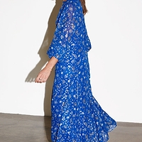 Thumbnail for Blue Running Wild Paisley Bibi Dress Petite