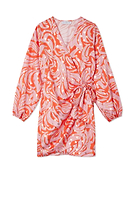 Thumbnail for Pink Romance Mini Vienna Wrap Dress