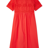 Thumbnail for Red Palm Broderie Hayley Dress