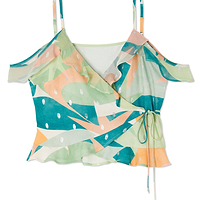 Thumbnail for Sage Lyra Georgia Wrap Top