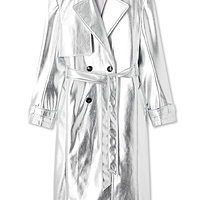 Thumbnail for Silver Vegan Leather Trench