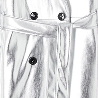 Thumbnail for Silver Vegan Leather Trench