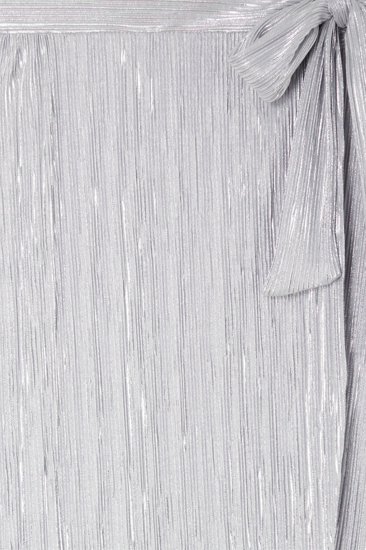 Silver Plisse Jaspre Wrap Skirt