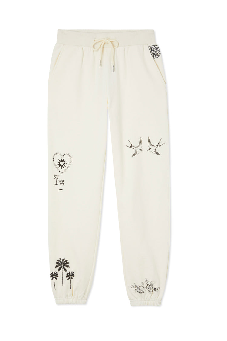 White Tattoo Joggers