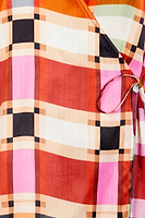 Thumbnail for Check Oversized Wrap Top