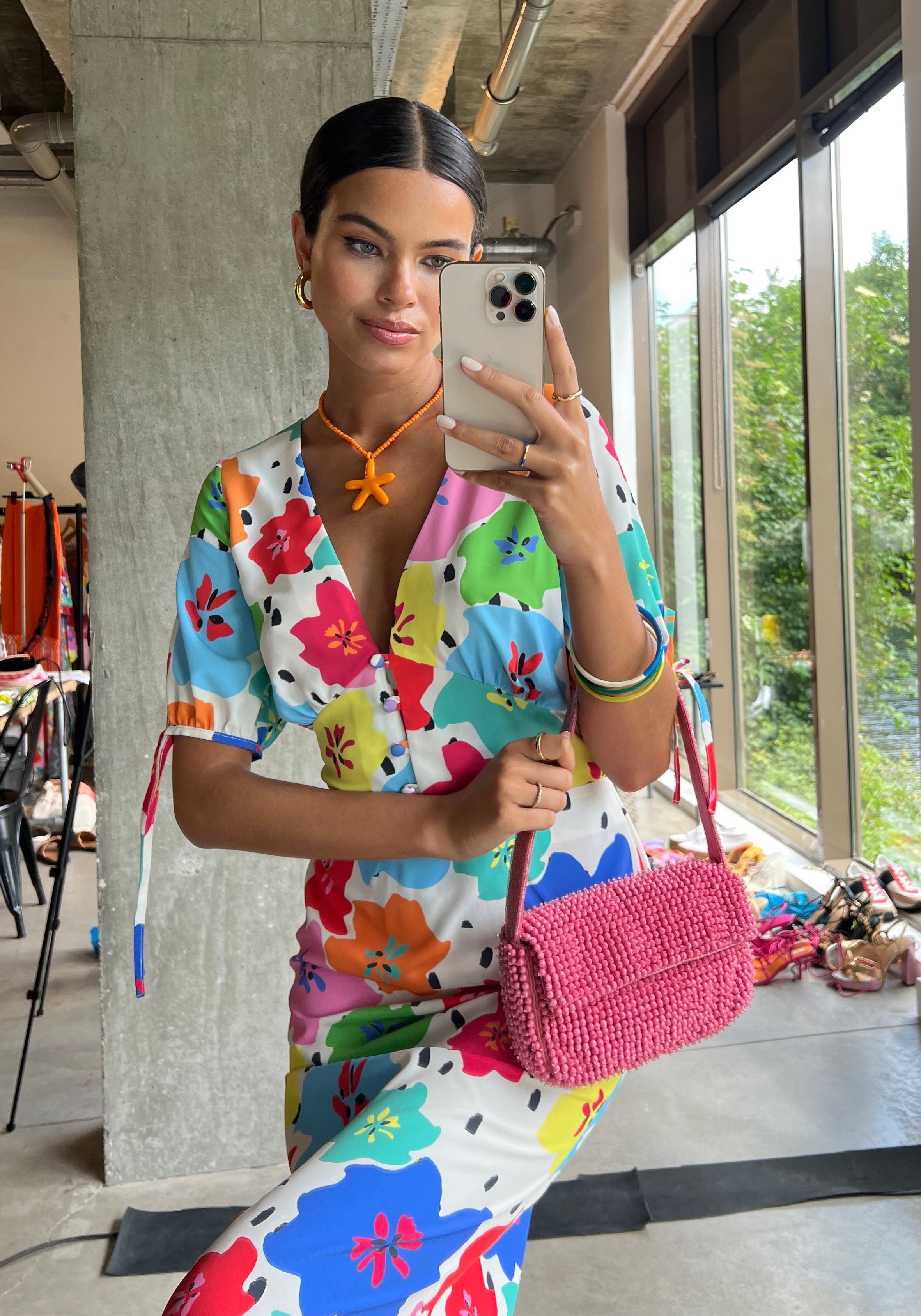 Model wearing Dotty Morgan Dress 