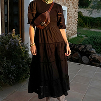 Thumbnail for Black Broderie Smock Dress